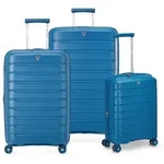Roncato B-Flying Move 4 Rollen Kofferset 3-teilig mit Dehnfalte blau