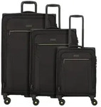 d&n Travel Line 9704 4 Rollen Kofferset 3-teilig mit Dehnfalte schwarz