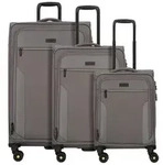 d&n Travel Line 9704 4 Rollen Kofferset 3-teilig mit Dehnfalte grau