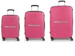 Gabol Shinyuu 4 Rollen Kofferset 3-teilig mit Dehnfalte pink