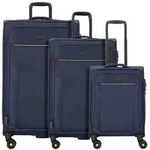d&n Travel Line 9704 4 Rollen Kofferset 3-teilig mit Dehnfalte blau