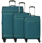 d&n Travel Line 9504 4 Rollen Kofferset 3-teilig mit Dehnfalte gr&uuml;n