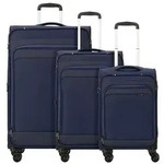 d&n Travel Line 9504 4 Rollen Kofferset 3-teilig mit Dehnfalte blau