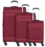 d&n Travel Line 9504 4 Rollen Kofferset 3-teilig mit Dehnfalte rot