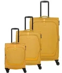 Travelite Umbria 4 Rollen Kofferset 3-teilig mit Dehnfalte gelb