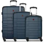 Wenger Amplar Evo 4 Rollen Kofferset 3-teilig mit Dehnfalte blau