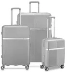 Roncato Airglam 4 Rollen Kofferset 3-teilig mit Dehnfalte silberfarben
