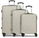 Check.In Paradise 2.0 4 Rollen Kofferset 3-teilig mit Dehnfalte beige