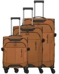 Travelite Briize 4 Rollen Kofferset 3-teilig mit Dehnfalte braun