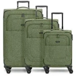 Redolz Essentials 12 THREE SET 4 Rollen Kofferset 3-teilig mit Dehnfalte gr&uuml;n