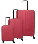 Travelite Air Stripe 4 Rollen Kofferset 3-teilig mit Dehnfalte rot