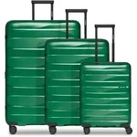 Bergpfeil Travel 4-Rollen Kofferset 3-tlg. mit Dehnfalte gr&uuml;n
