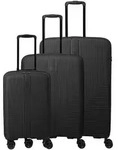 Travelite Air Stripe 4 Rollen Kofferset 3-teilig mit Dehnfalte schwarz