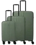 Travelite Air Stripe 4 Rollen Kofferset 3-teilig mit Dehnfalte oliv