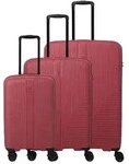 Travelite Air Stripe 4 Rollen Kofferset 3-teilig mit Dehnfalte rot