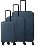Travelite Air Stripe 4 Rollen Kofferset 3-teilig mit Dehnfalte blau
