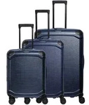 Travelite Millennium 4 Rollen Kofferset 3-teilig mit Dehnfalte blau