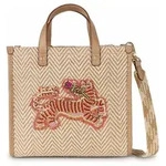 Oilily Zigzag Stripe Shopper Tasche 22 cm beige