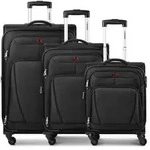 Wenger Beaumont 4 Rollen Kofferset 3-teilig mit Dehnfalte schwarz