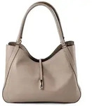Boss Reah Schultertasche Leder 38 cm grau