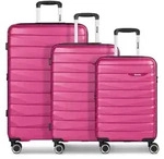Bench Paris 4 Rollen Kofferset 3-teilig mit Dehnfalte pink