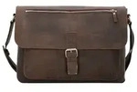 Leonhard Heyden Salisbury Messenger Leder 40 cm Laptopfach braun