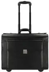 Dermata 2 Rollen Pilotentrolley Leder 39 cm schwarz