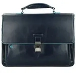 Piquadro Blue Square Aktentasche II Leder 40 cm Laptopfach blau