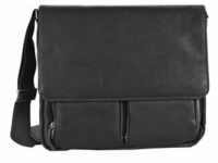 Dermata Messenger Leder 40 cm Laptopfach schwarz