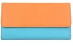 Mywalit Tri-fold Zip Wallet Geldb&ouml;rse Leder 17 cm mehrfarbig