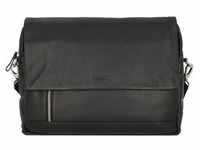 Alassio Oro Messenger Leder 38 cm Laptopfach schwarz