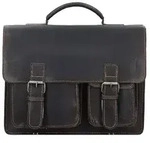 Greenburry Aktentasche Leder 39 cm blau