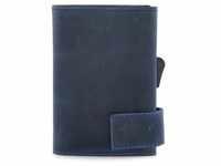 SecWal Kreditkartenetui Geldbörse RFID Leder 9 cm blau