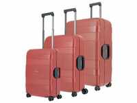 Travelite Korfu 4 Rollen Kofferset 3-teilig rot