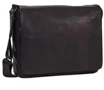 Leonhard Heyden Den Haag Messenger Leder 31 cm schwarz