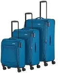 Travelite Chios 4 Rollen Kofferset 3-teilig mit Dehnfalte blau