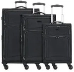 d&n Travel Line 9204 4 Rollen Kofferset 3-teilig mit Dehnfalte schwarz