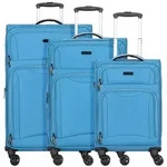 d&n Travel Line 9204 4 Rollen Kofferset 3-teilig mit Dehnfalte blau