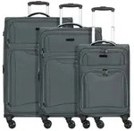 d&n Travel Line 9204 4 Rollen Kofferset 3-teilig mit Dehnfalte grau