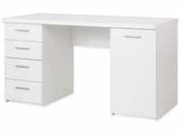 Schreibtisch - weiß matt - 145 cm