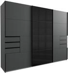 Schwebet&uuml;renschrank - graphit-schwarz - 6 Schubk&auml;sten - 270 cm