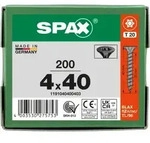SPAX Senkmultikopf T-STAR PLUS T20 Vollgewinde schwarz verzinkt - 200 Stk - 4 x 40