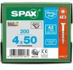 SPAX Senkkopf T-STAR plus - Teilgewinde Edelstahl rostfrei A2 1.4567 T20 - 4x50 - 200