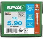 SPAX Senkkopf T-STAR plus - Teilgewinde Edelstahl rostfrei A2 1.4567 T20 - 5x90 - 100