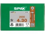 SPAX R&uuml;ckwandschraube Kreuzschlitz Z 4CUT Vollgewinde WIROX A3J 4x30 - 2000 Stk