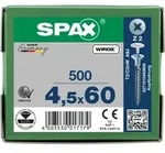 SPAX Senkkopf Kreuzschlitz Z Mit Kopfbohrung Vollgewinde WIROX A3J PZ2 - 4,5x60 - 500