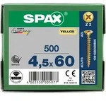 SPAX Senkkopf Kreuzschlitz Z - Vollgewinde YELLOX A2L PZ2 - 4,5x60 - 500 Stk