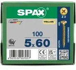 SPAX Senkkopf Kreuzschlitz Z - Vollgewinde YELLOX A2L PZ2 - 5x60 - 100 Stk