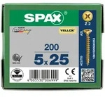 SPAX Senkkopf Kreuzschlitz Z - Vollgewinde YELLOX A2L PZ2 - 5x25 - 200 Stk