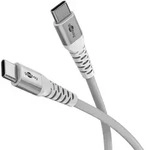 USB-C Supersoftes Textilkabel mit Metallsteckern, USB-C auf USB-C, 60 W, wei&szlig;